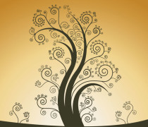 Curl Tree Design Vector