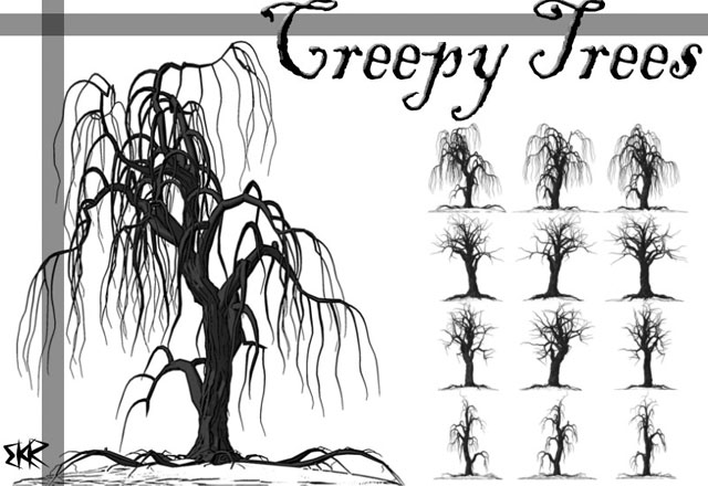 Creepy Tree Brushes Tree Vector