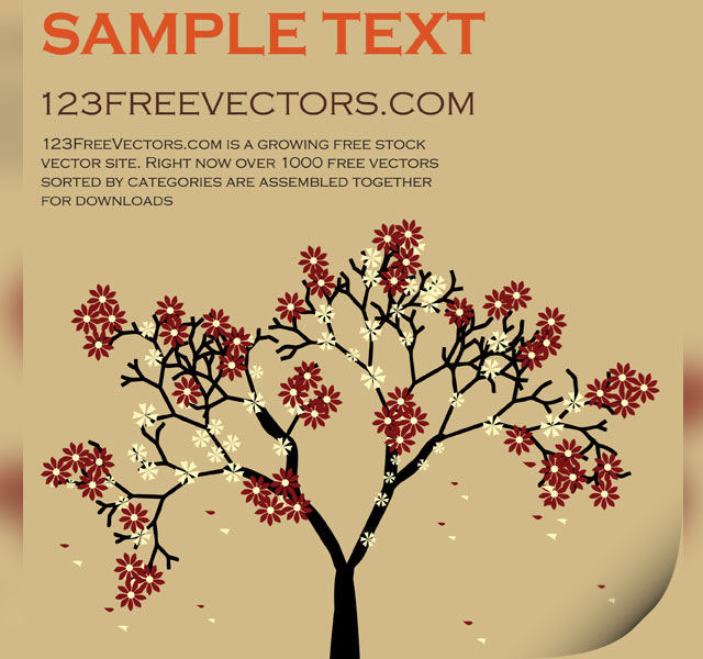 Greeting Card Tree Vector Tree Vector