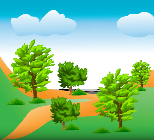 Mountain Trees Tree Vector