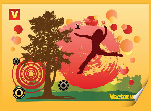 Autumn Fun Tree Vector