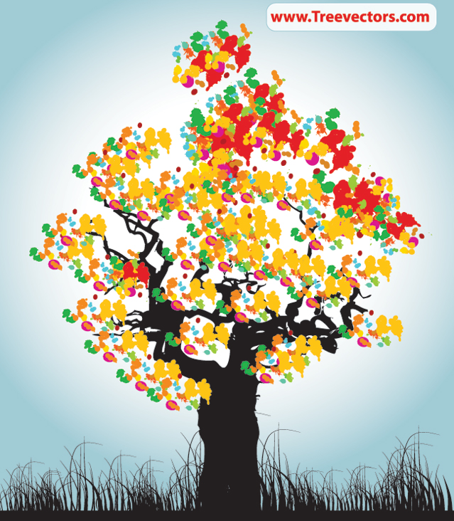 Abstract Tree Colorful Background Tree Vector